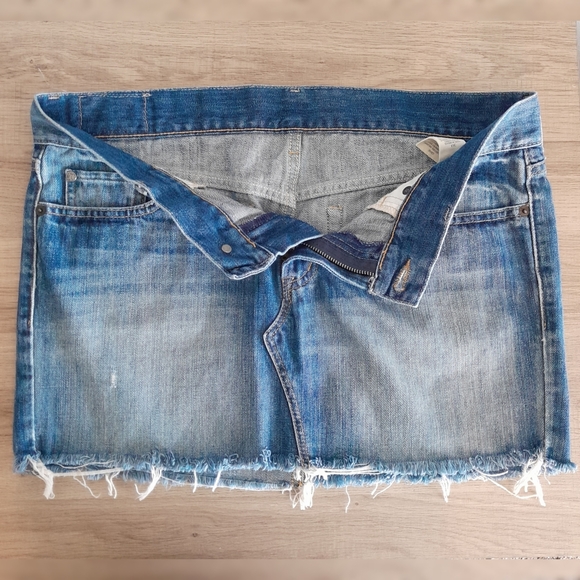 Denim & Supply Ralph Lauren Raw Hem Denim Mini Skirt Medium Wash Size 30 - Picture 2 of 10